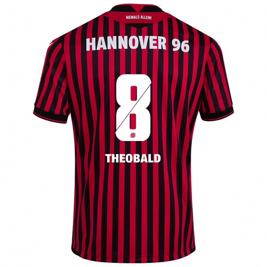 ילדים Lara Theobald #8 אדום שחור ג'רזי ביתית 2025/26 חולצה קצרה