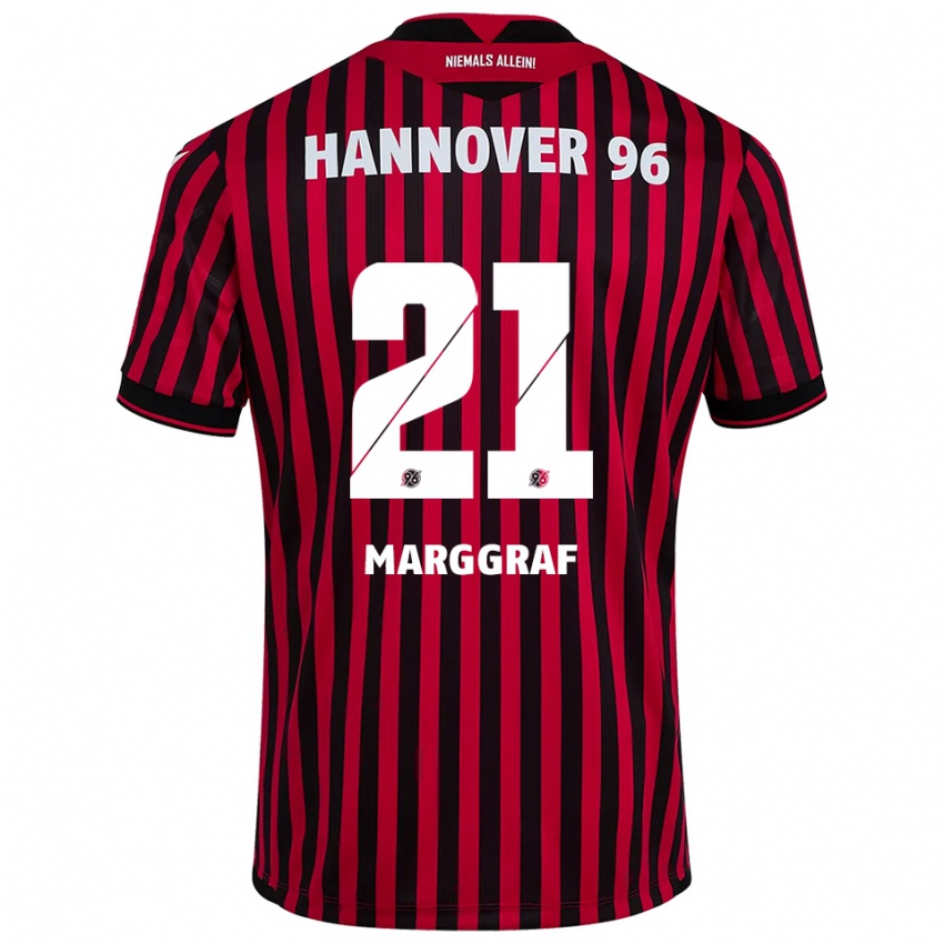 ילדים Luis Marggraf #21 אדום שחור ג'רזי ביתית 2025/26 חולצה קצרה