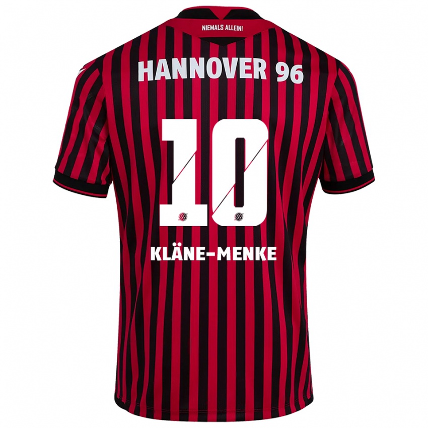 ילדים Pirmin Kläne-Menke #10 אדום שחור ג'רזי ביתית 2025/26 חולצה קצרה