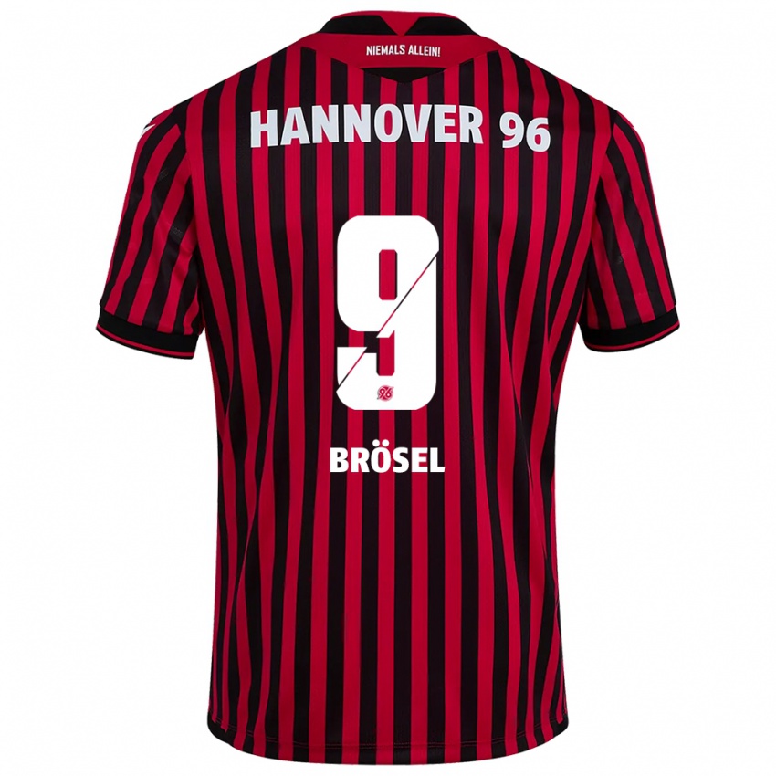 ילדים Niclas Brösel #9 אדום שחור ג'רזי ביתית 2025/26 חולצה קצרה