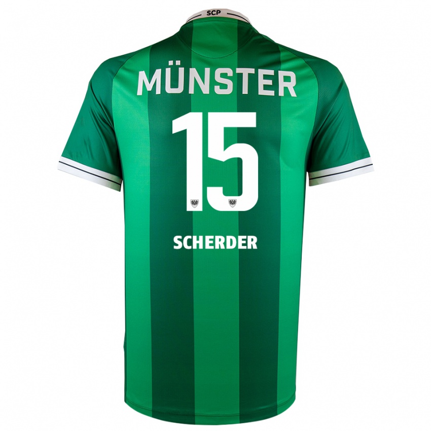 ילדים סימון שרדר #15 ירוק לבן ג'רזי ביתית 2025/26 חולצה קצרה