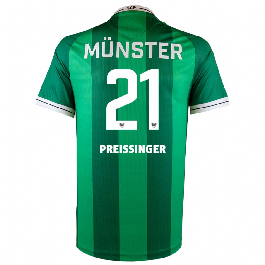 ילדים Rico Preißinger #21 ירוק לבן ג'רזי ביתית 2025/26 חולצה קצרה