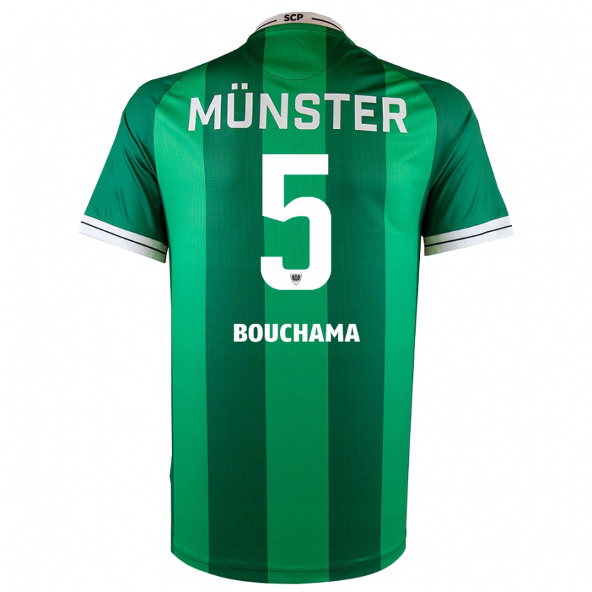 ילדים יאסין בוכאמה #5 ירוק לבן ג'רזי ביתית 2025/26 חולצה קצרה