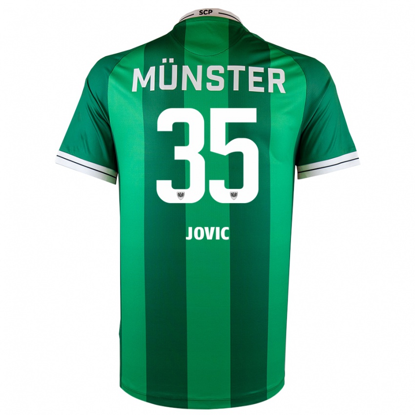 ילדים Jovan Jovic #35 ירוק לבן ג'רזי ביתית 2025/26 חולצה קצרה