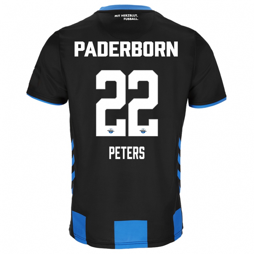 ילדים Jan Peters #22 שחור כחול ג'רזי ביתית 2025/26 חולצה קצרה