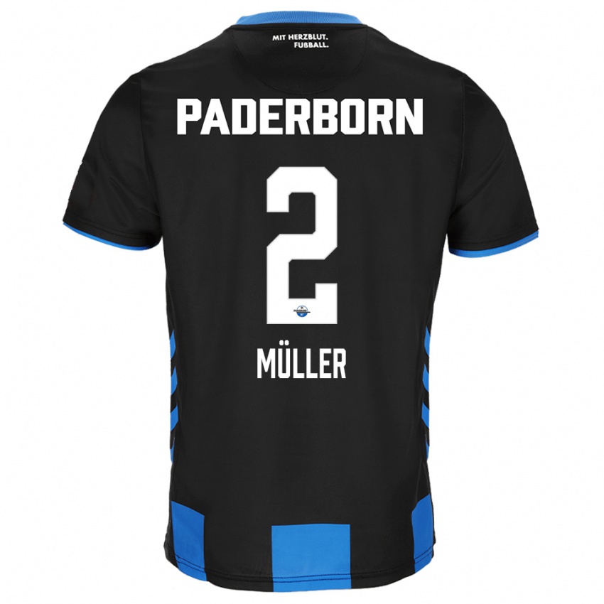 ילדים Ruben Müller #2 שחור כחול ג'רזי ביתית 2025/26 חולצה קצרה