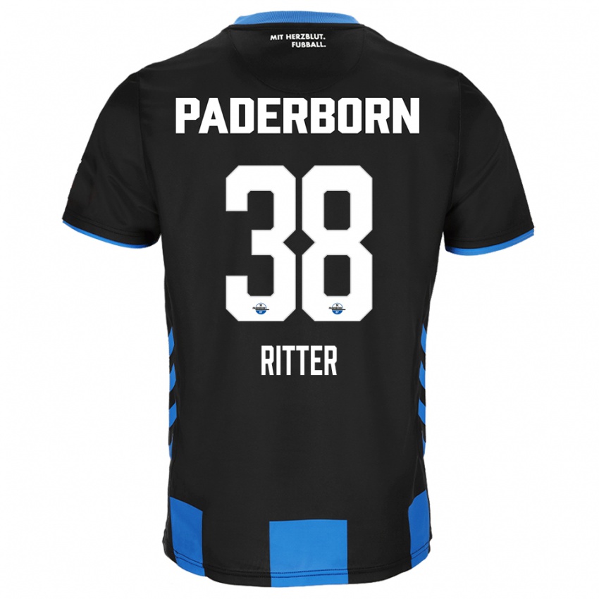 ילדים Max Ritter #38 שחור כחול ג'רזי ביתית 2025/26 חולצה קצרה