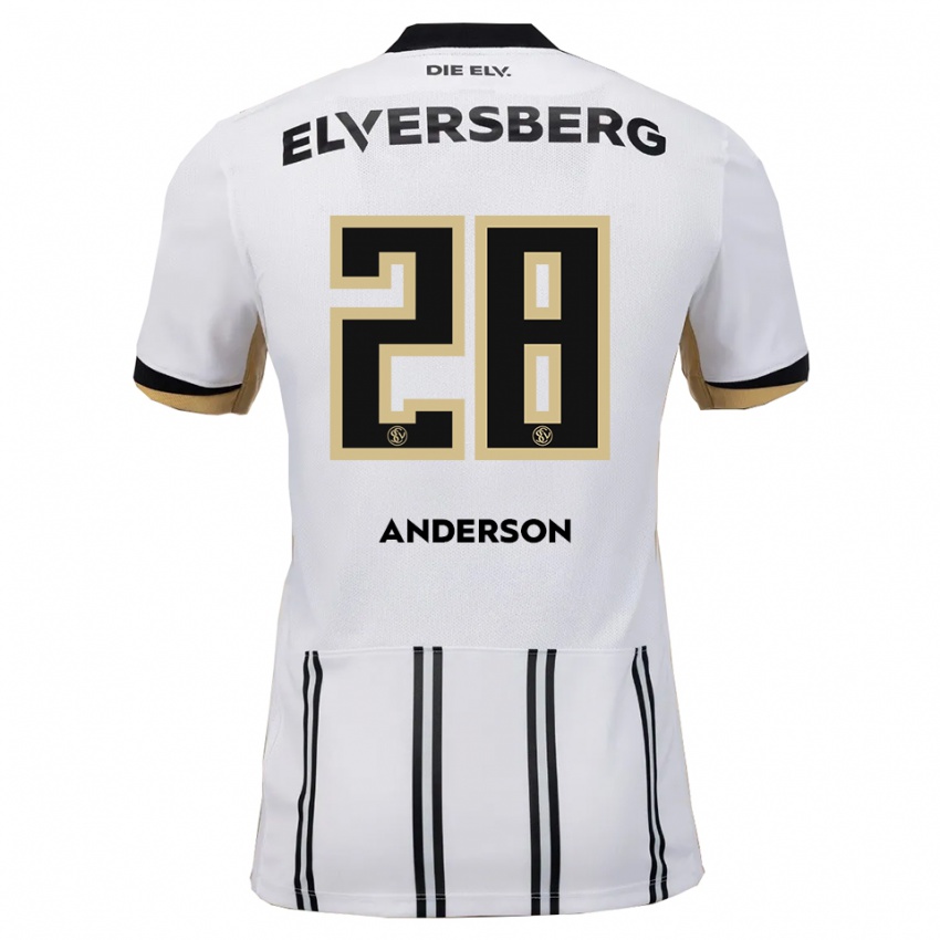 ילדים Mira Anderson #28 לבן שחור ג'רזי ביתית 2025/26 חולצה קצרה