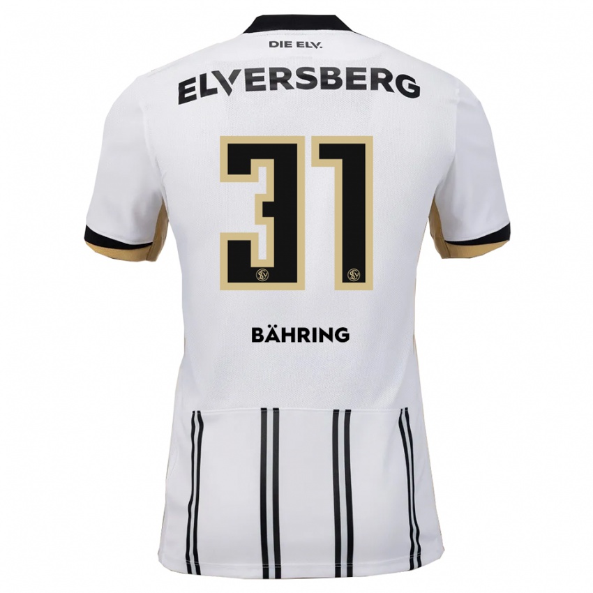 ילדים Fynn Bähring #31 לבן שחור ג'רזי ביתית 2025/26 חולצה קצרה
