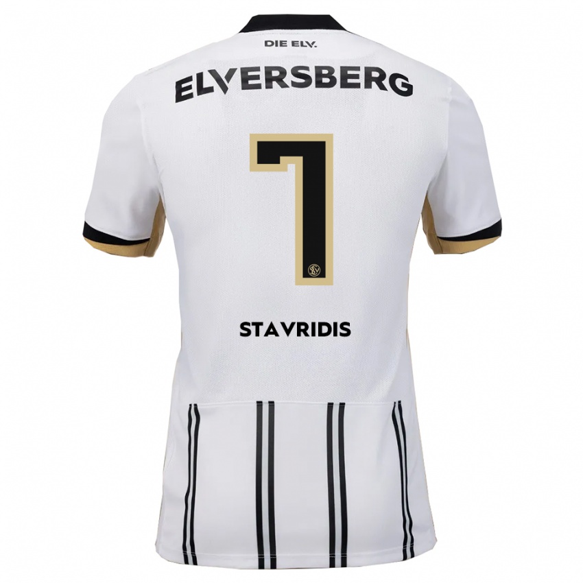 ילדים אנג׳לוס סטוורידיס #7 לבן שחור ג'רזי ביתית 2025/26 חולצה קצרה