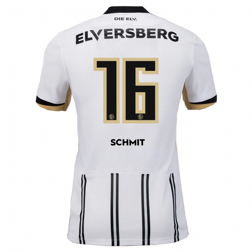 ילדים Leila Schmit #16 לבן שחור ג'רזי ביתית 2025/26 חולצה קצרה