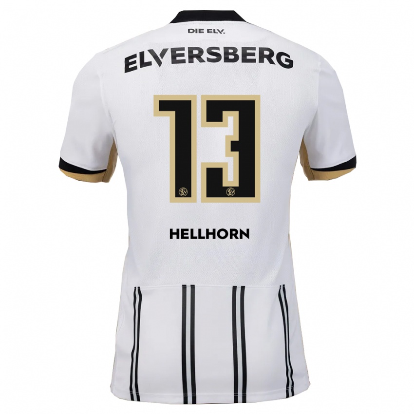 ילדים Denis Hellhorn #13 לבן שחור ג'רזי ביתית 2025/26 חולצה קצרה