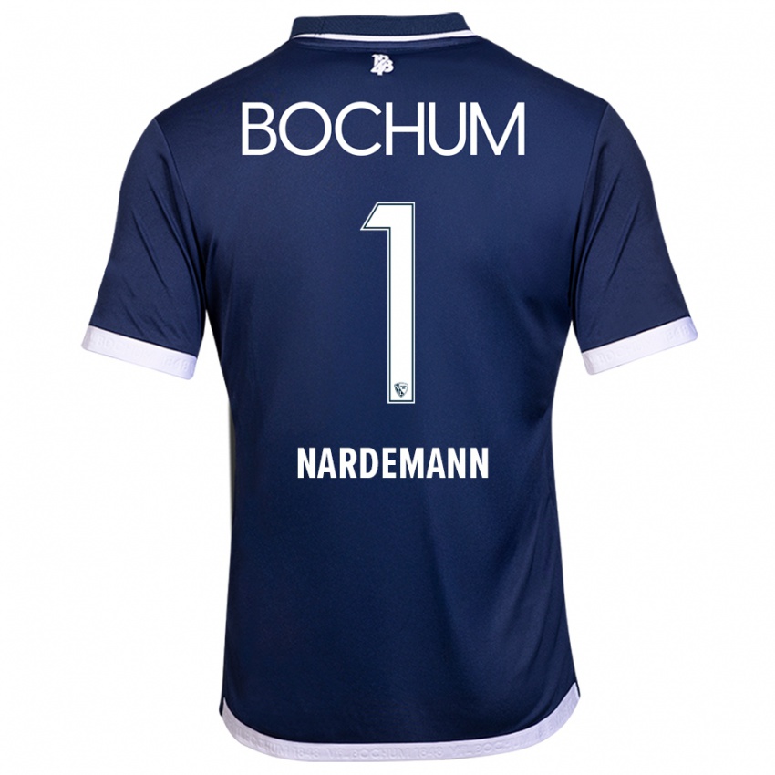 ילדים Kari Närdemann #1 כחול נייבי לבן ג'רזי ביתית 2025/26 חולצה קצרה