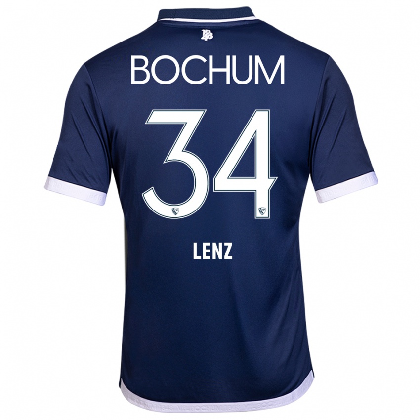 ילדים קאג׳טאן בנג׳מין לנץ #34 כחול נייבי לבן ג'רזי ביתית 2025/26 חולצה קצרה