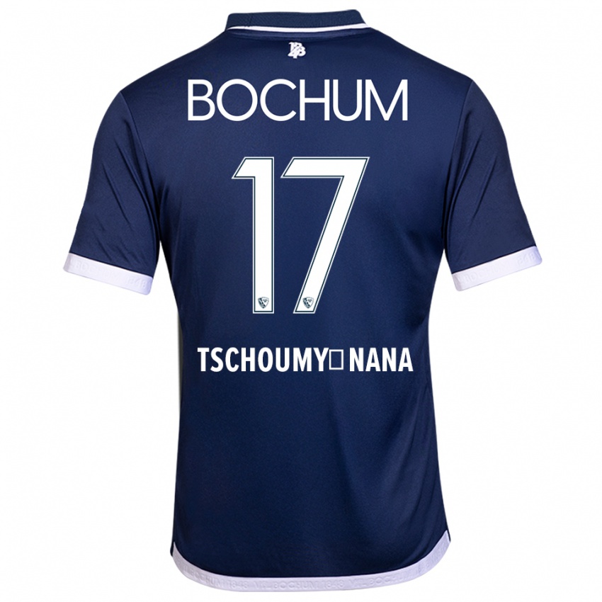 ילדים Daryl Tschoumy-Nana #17 כחול נייבי לבן ג'רזי ביתית 2025/26 חולצה קצרה