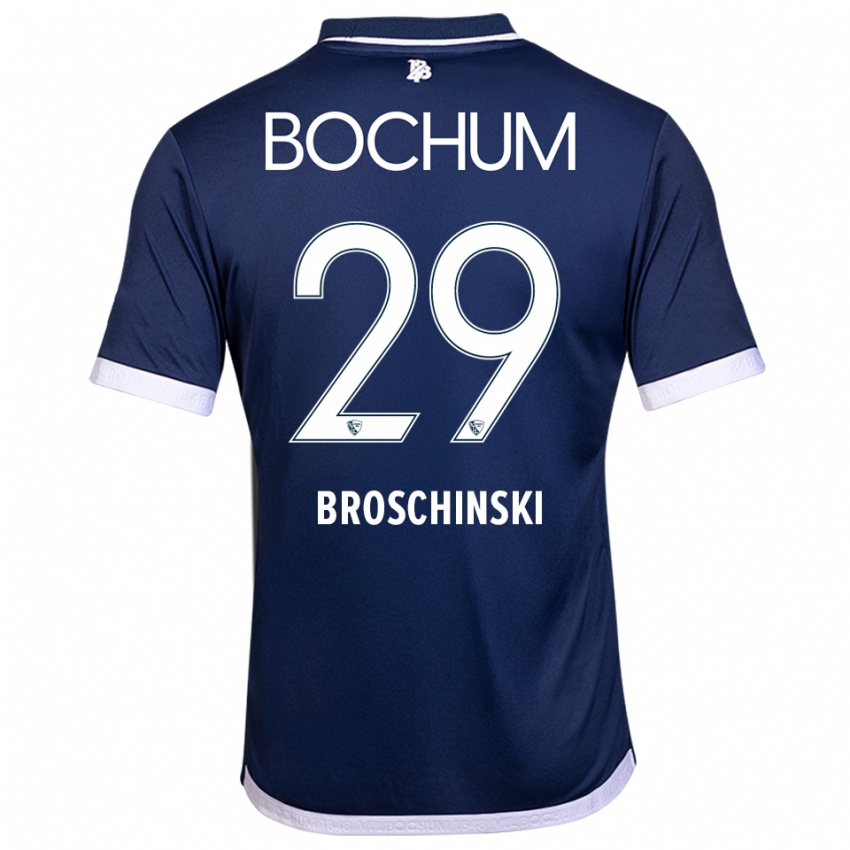 ילדים מוריץ ברושינסקי #29 כחול נייבי לבן ג'רזי ביתית 2025/26 חולצה קצרה