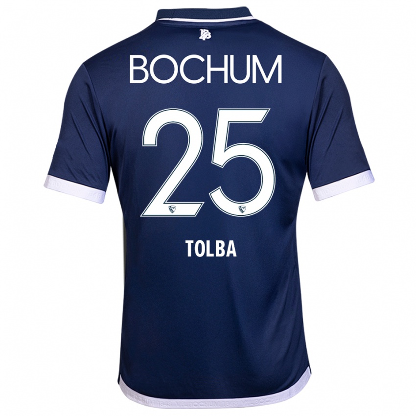 ילדים מוחמד טולבה #25 כחול נייבי לבן ג'רזי ביתית 2025/26 חולצה קצרה