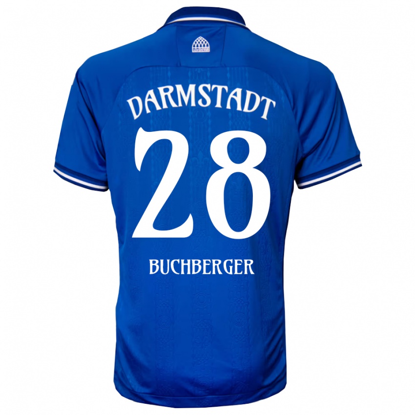 ילדים יונס בוכברגר #28 כחול לבן ג'רזי ביתית 2025/26 חולצה קצרה