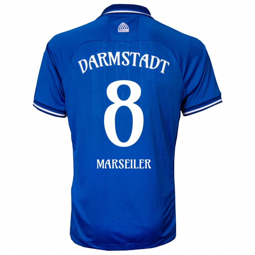 ילדים Luca Marseiler #8 כחול לבן ג'רזי ביתית 2025/26 חולצה קצרה