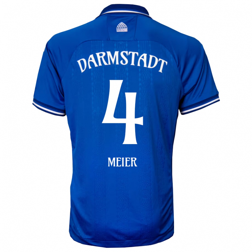 ילדים Mark Meier #4 כחול לבן ג'רזי ביתית 2025/26 חולצה קצרה