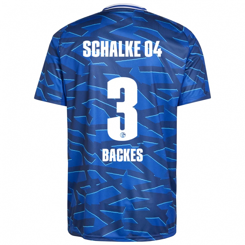 ילדים Diego Backes #3 כחול רויאל לבן ג'רזי ביתית 2025/26 חולצה קצרה