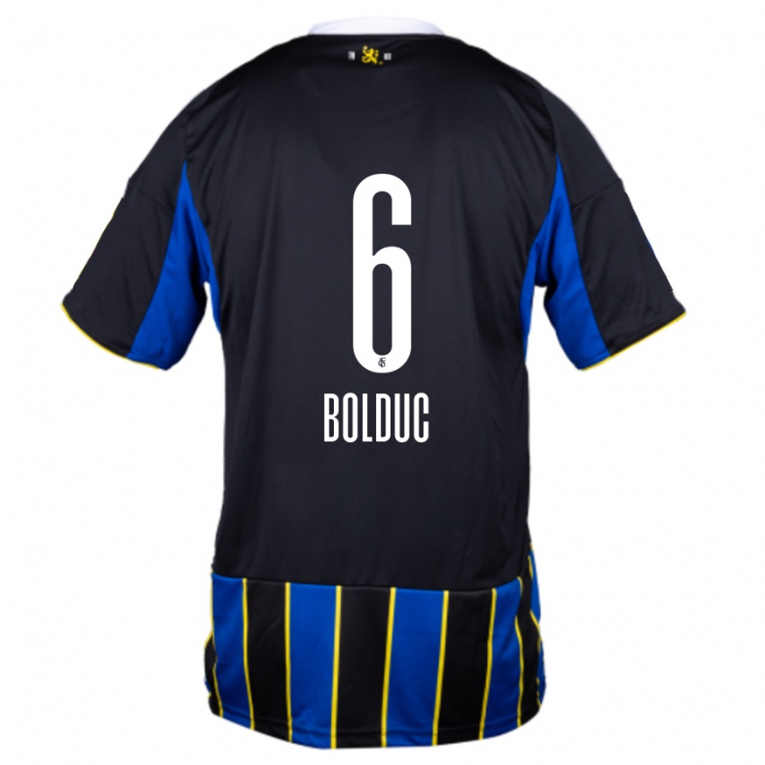 ילדים Tyler Bolduc #6 כחול שחור צהוב ג'רזי ביתית 2025/26 חולצה קצרה