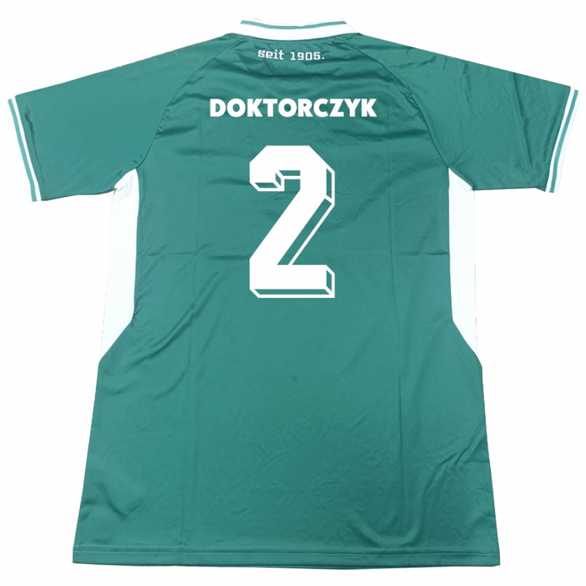 ילדים ניק דוקטורצ׳יק #2 ירוק לבן ג'רזי ביתית 2025/26 חולצה קצרה