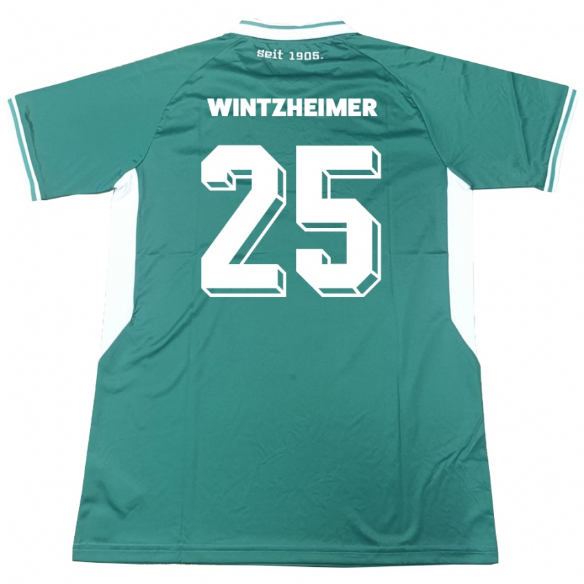 ילדים מנואל וינצהיימר #25 ירוק לבן ג'רזי ביתית 2025/26 חולצה קצרה