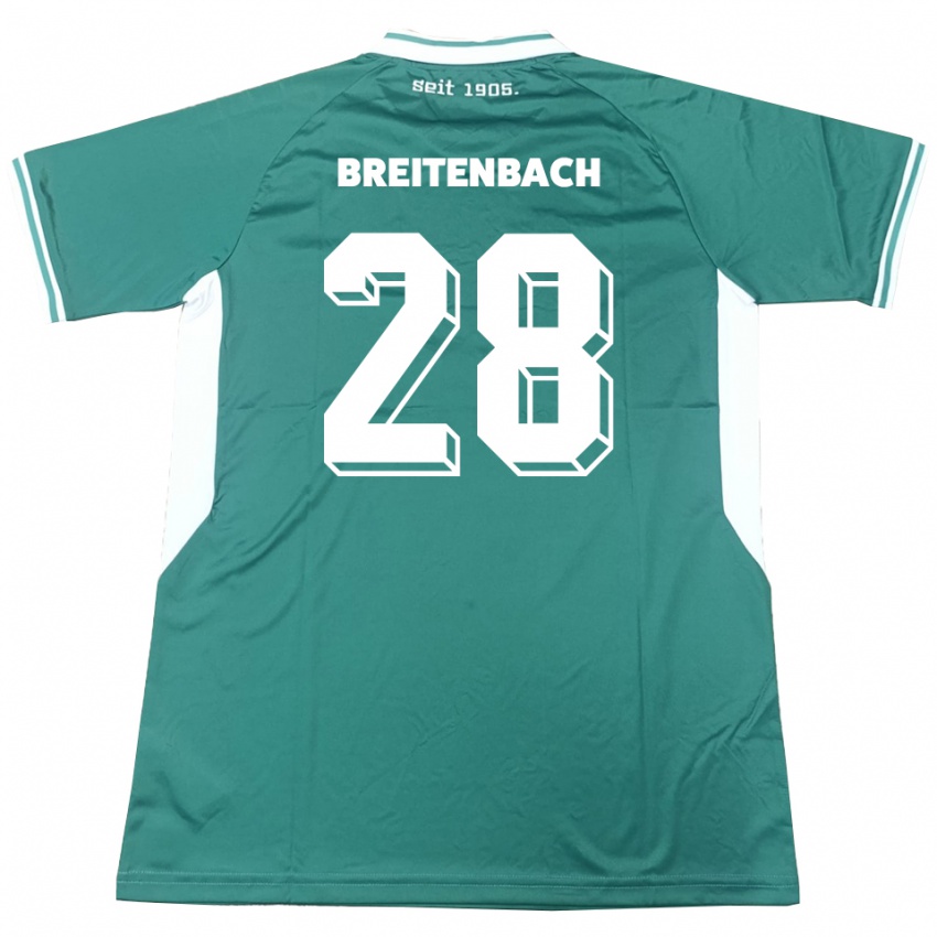 ילדים Fabio Breitenbach #28 ירוק לבן ג'רזי ביתית 2025/26 חולצה קצרה