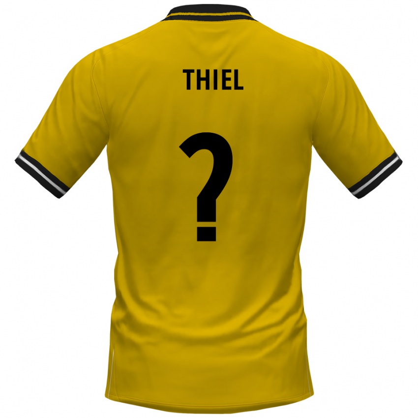 ילדים David Thiel #0 צהוב שחור ג'רזי ביתית 2025/26 חולצה קצרה