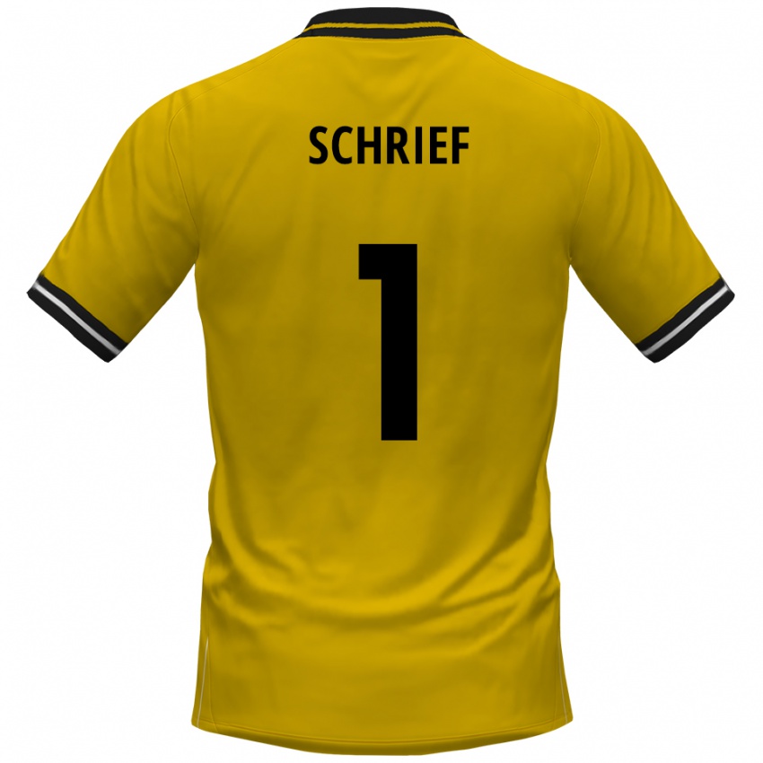 ילדים Moritz Schrief #1 צהוב שחור ג'רזי ביתית 2025/26 חולצה קצרה