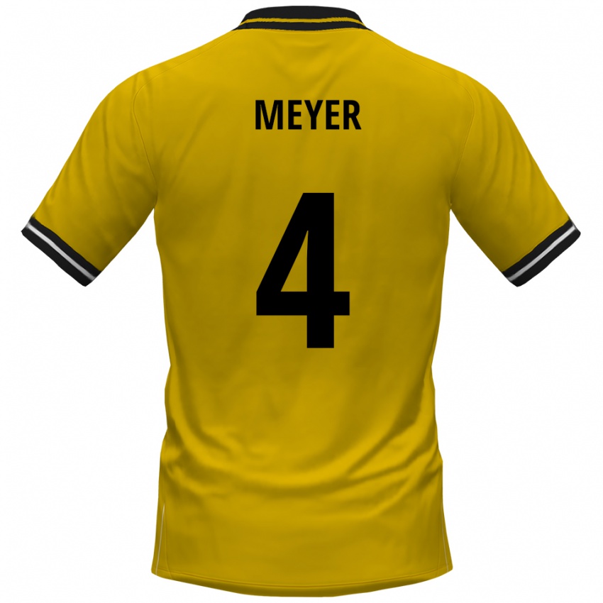 ילדים Felix Meyer #4 צהוב שחור ג'רזי ביתית 2025/26 חולצה קצרה