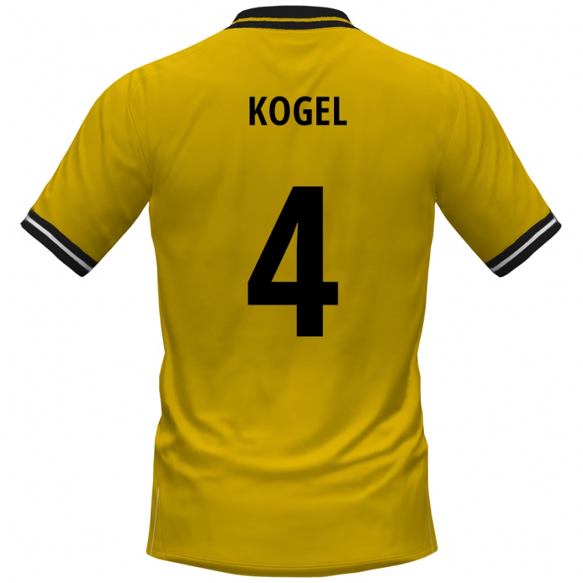 ילדים טוביאס קוגל #4 צהוב שחור ג'רזי ביתית 2025/26 חולצה קצרה