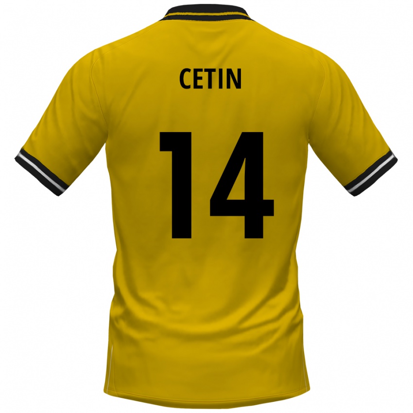 ילדים Mikail Cetin #14 צהוב שחור ג'רזי ביתית 2025/26 חולצה קצרה