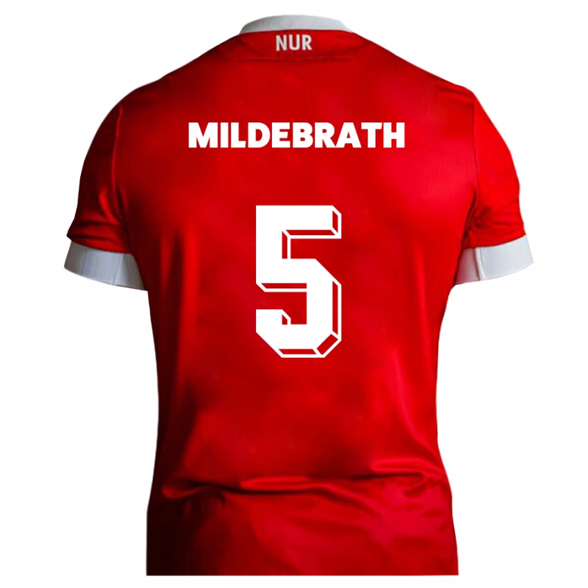ילדים מאטי מילדבראת #5 אדום לבן ג'רזי ביתית 2025/26 חולצה קצרה