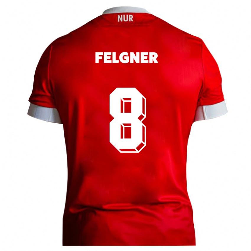 ילדים Leon-Paul Felgner #8 אדום לבן ג'רזי ביתית 2025/26 חולצה קצרה