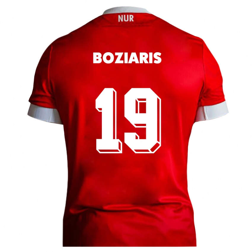 ילדים ג'יאניס בוזיאריס #19 אדום לבן ג'רזי ביתית 2025/26 חולצה קצרה
