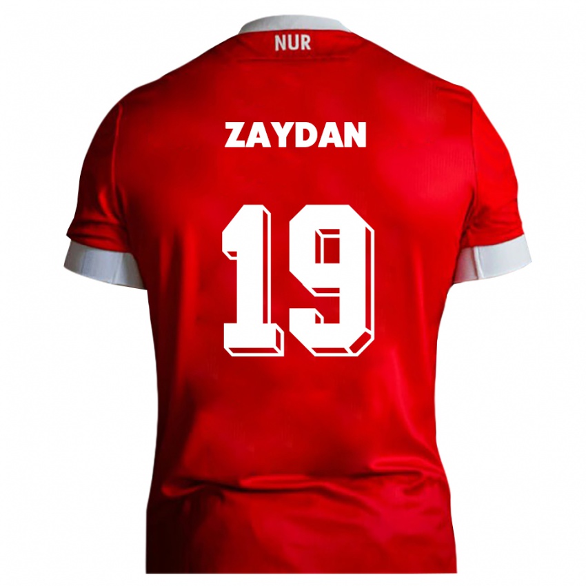 ילדים חסן ג׳ניס זיידאן #19 אדום לבן ג'רזי ביתית 2025/26 חולצה קצרה