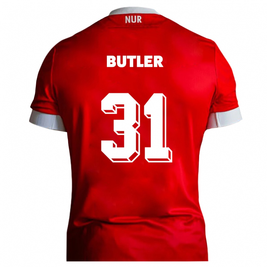 ילדים ג׳אסטין באלטר #31 אדום לבן ג'רזי ביתית 2025/26 חולצה קצרה