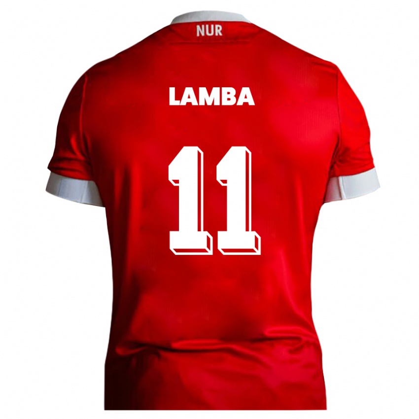 ילדים Eusebe Lamba #11 אדום לבן ג'רזי ביתית 2025/26 חולצה קצרה