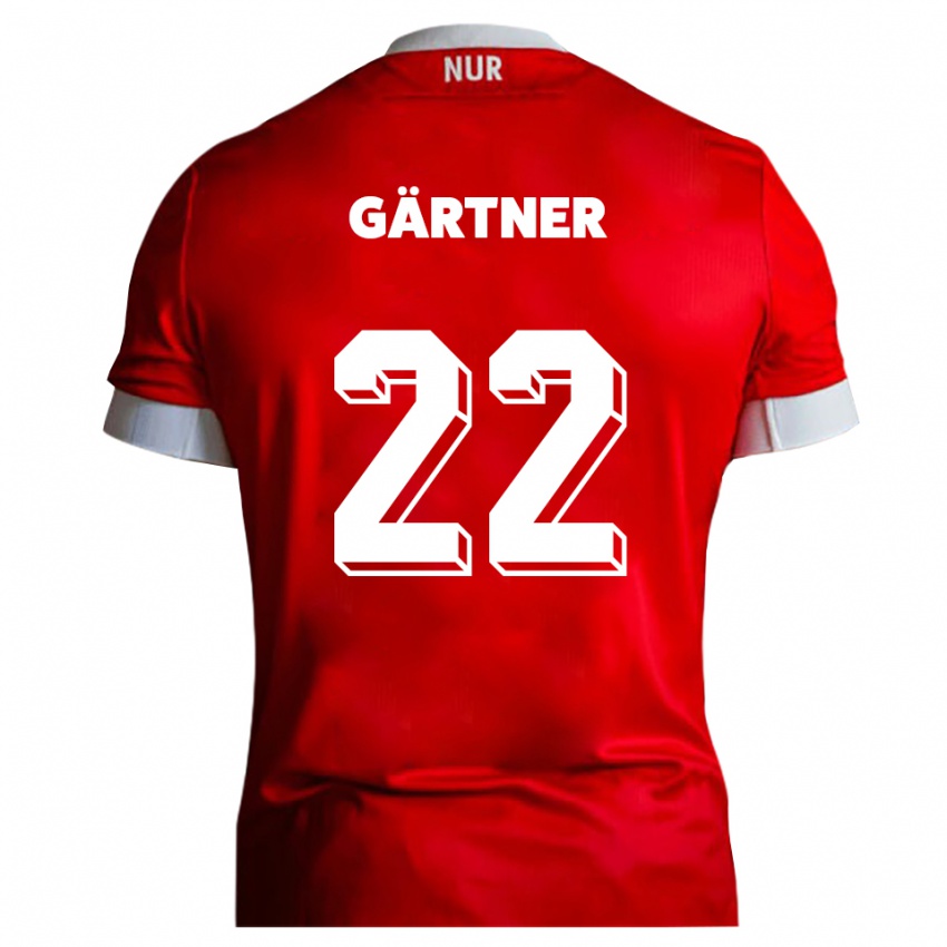 ילדים Justin Gärtner #22 אדום לבן ג'רזי ביתית 2025/26 חולצה קצרה