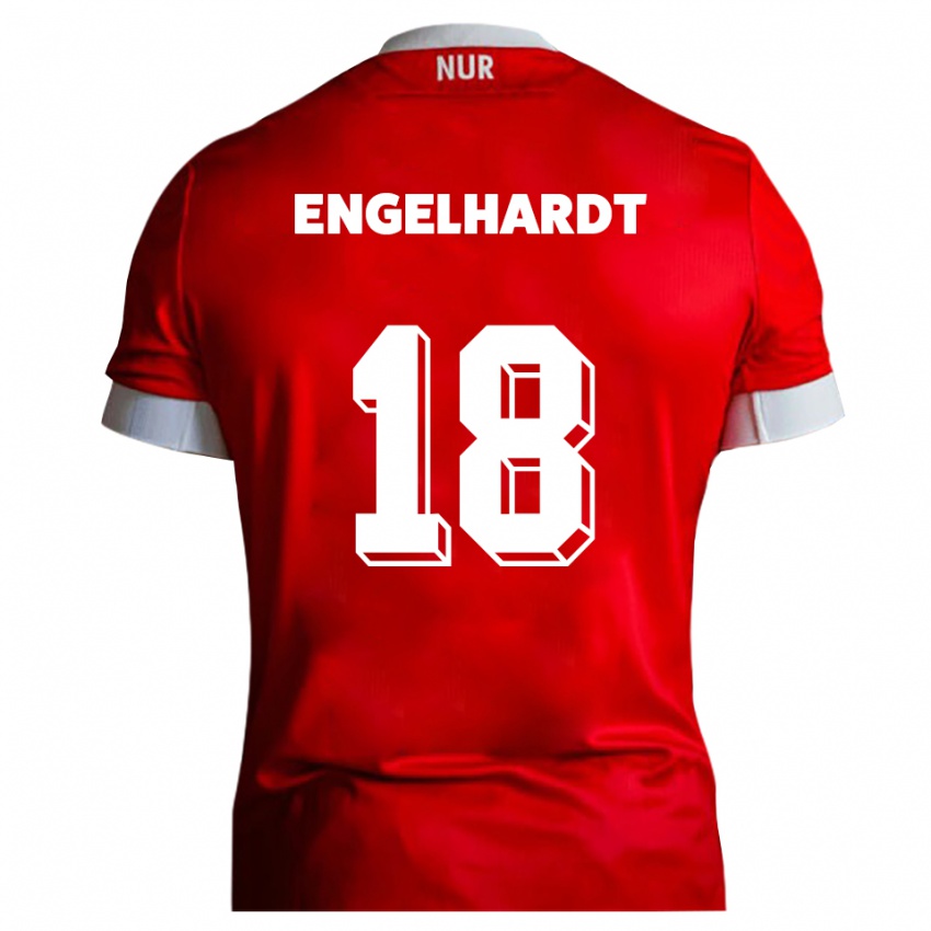 ילדים אריק אנגלהרדט #18 אדום לבן ג'רזי ביתית 2025/26 חולצה קצרה