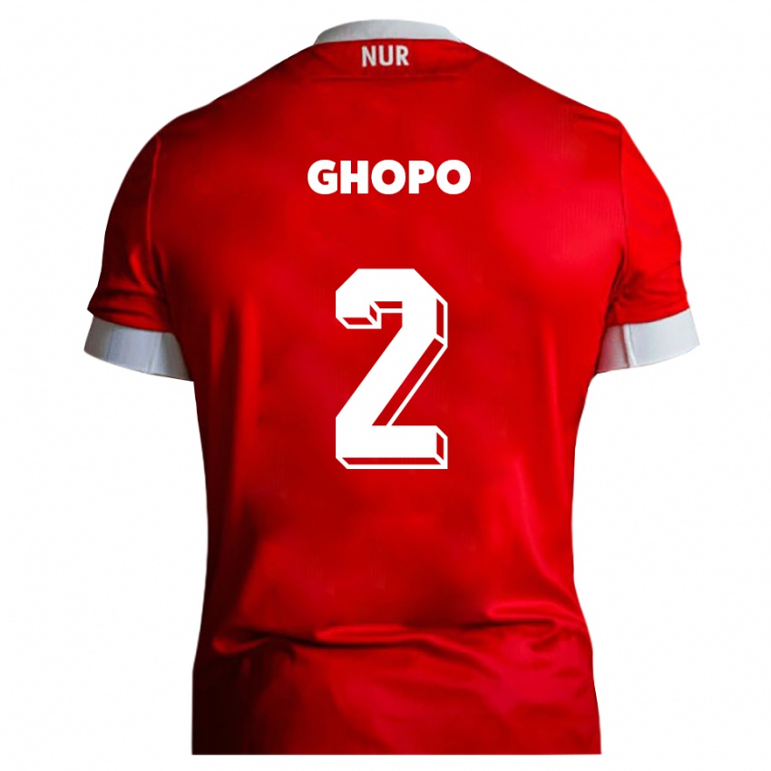 ילדים Morel Ghopo #2 אדום לבן ג'רזי ביתית 2025/26 חולצה קצרה