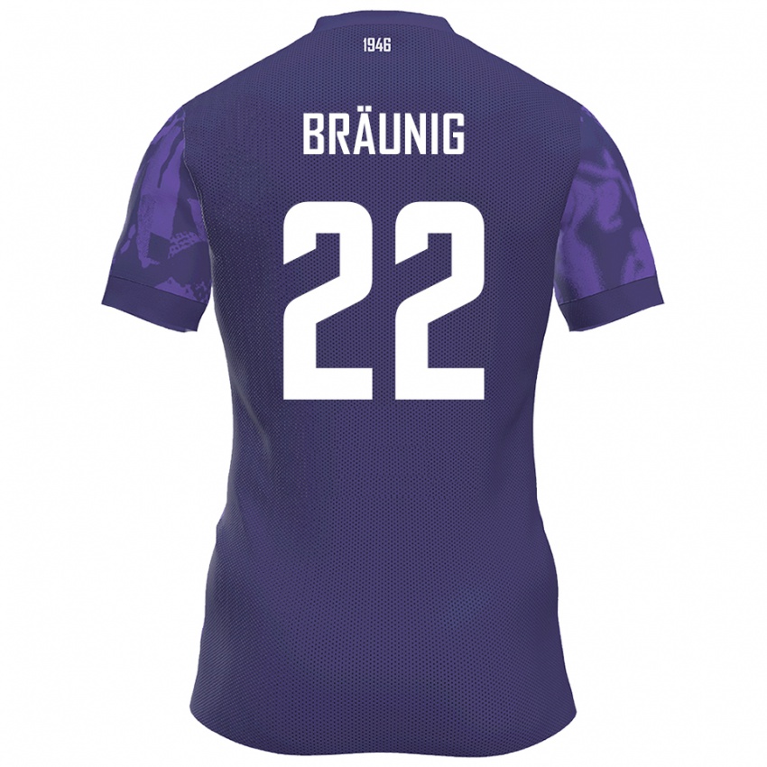 ילדים ליאם בראוניג #22 סגול לבן ג'רזי ביתית 2025/26 חולצה קצרה