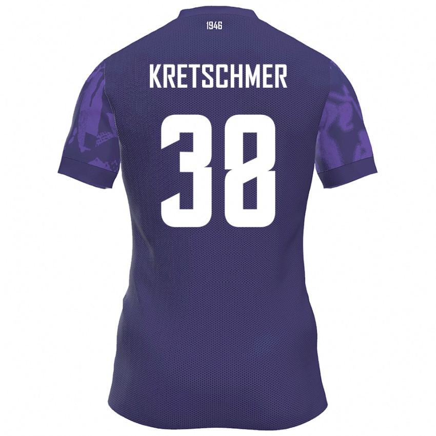 ילדים תיאו טוביאס קרצ׳מר #38 סגול לבן ג'רזי ביתית 2025/26 חולצה קצרה