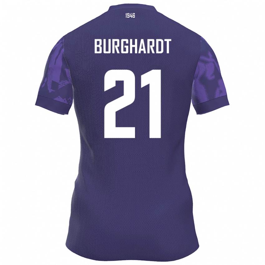 ילדים מקסים בורגהארט #21 סגול לבן ג'רזי ביתית 2025/26 חולצה קצרה