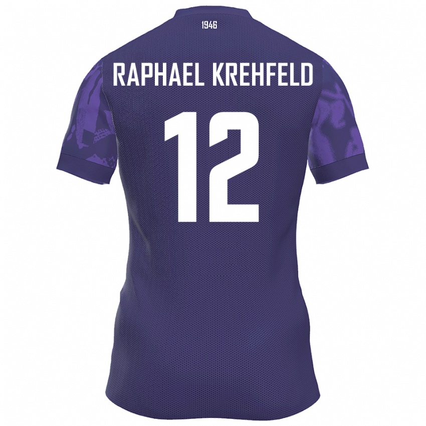 ילדים Luca Raphael Krehfeld #12 סגול לבן ג'רזי ביתית 2025/26 חולצה קצרה