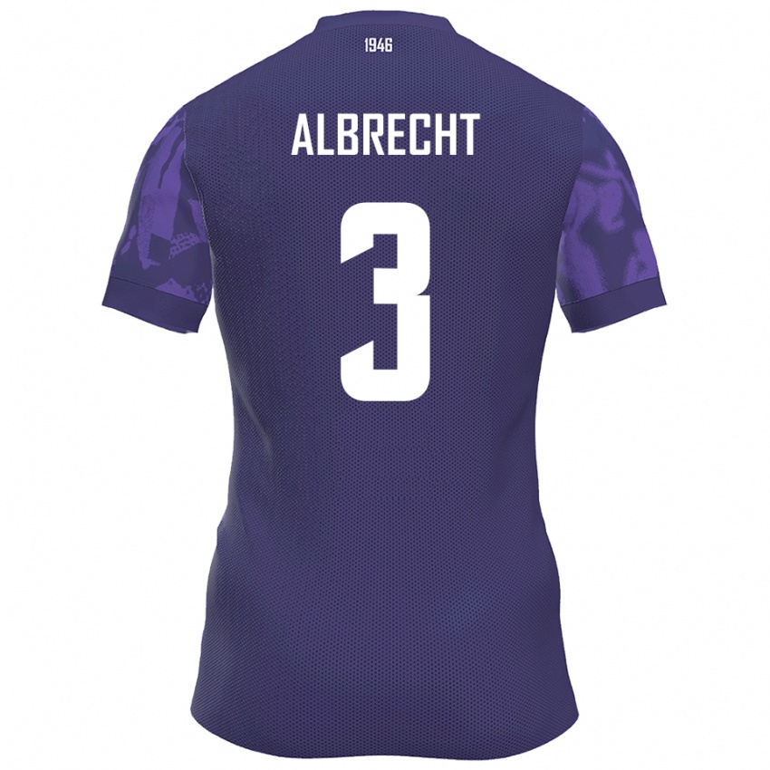 ילדים Ben Albrecht #3 סגול לבן ג'רזי ביתית 2025/26 חולצה קצרה