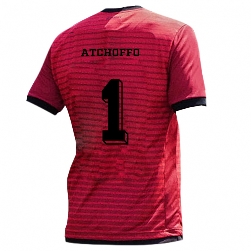 ילדים Bryan Atchoffo #1 אדום שחור ג'רזי ביתית 2025/26 חולצה קצרה