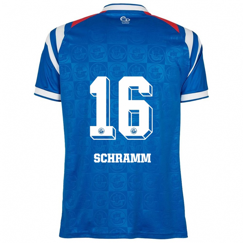 ילדים Jette Schramm #16 כחול לבן אדום ג'רזי ביתית 2025/26 חולצה קצרה